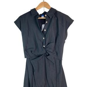 NWT Old Navy Womens M Black Drapey Twist Blackjack Maxi Dress $49 *
